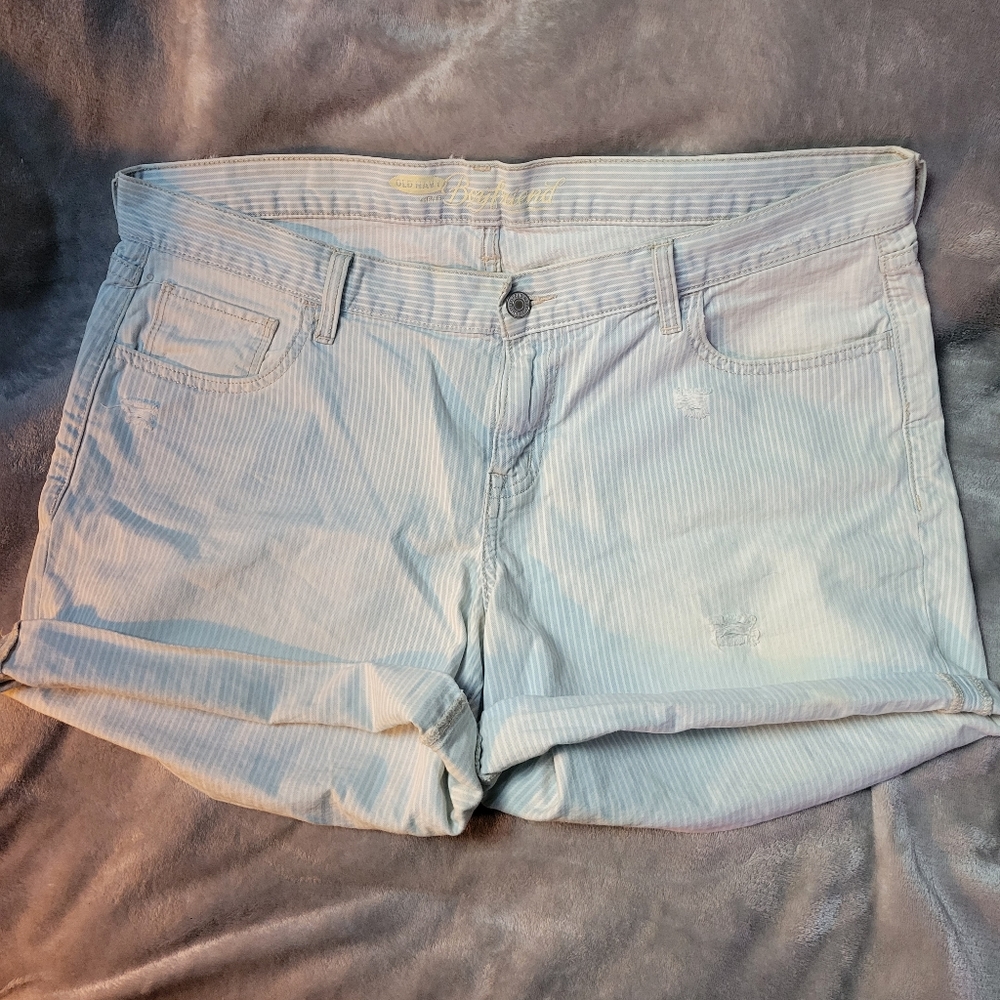 railroad stripe shorts